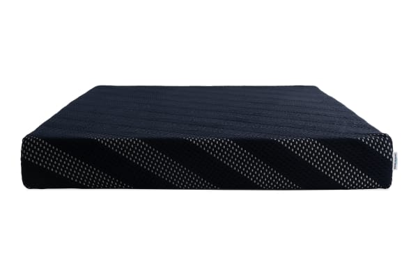 Bob-O-Pedic Prime™ 9'' Full Firm Mattress in navy blue with ventilated memory foam layers, breathable traditional foam design for firm support and pressure relief.