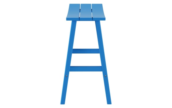 Paloma Sea Blue Outdoor Bar Height Stool from Paloma collection, traditional style, made of durable UV-resistant high-density plastic, 29" tall.