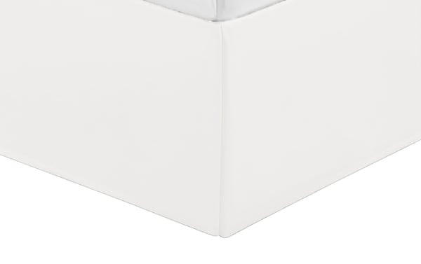 White solid velvet fabric bed skirt from the Zoey Queen White Solid Velvet 7 Piece Comforter Set, featuring polyester upholstery with a sleek glam style.