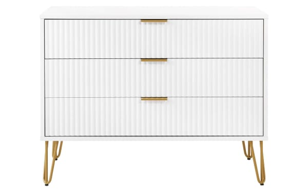 Delilah White 3 Drawer Dresser