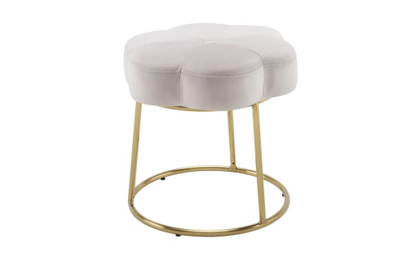 Sabrina Light Pink Velvet Vanity Stool