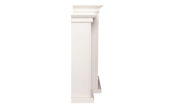 Zumjor 70.3'' Ivory Electric Fireplace in traditional style, made of MDF, glass, resin, and metal with detailed molding and ivory finish.