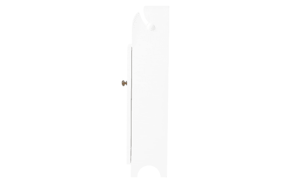 Norman 28'' white solid wood freestanding bathroom cabinet in transitional style, made of pine solids and MDF, narrow design with top paper dispenser for bathroom storage and moisture resistance.