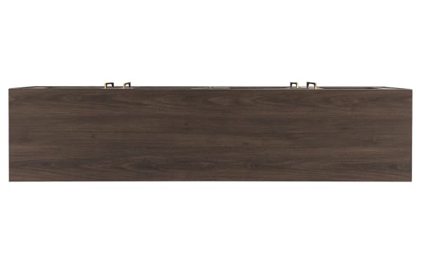 Syvia 68'' Brown Storage TV Stand in transitional style, made of MDF with dark wood finish, featuring dual-level closed cabinet shelving and cord management.