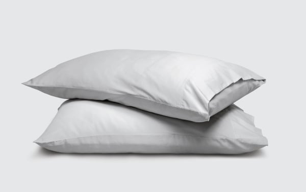MyBob's Queen Gray Cozy Cotton 2 Piece Pillowcase Set in traditional style, made of soft, breathable 100% cotton fabric with antimicrobial silver chloride treatment.