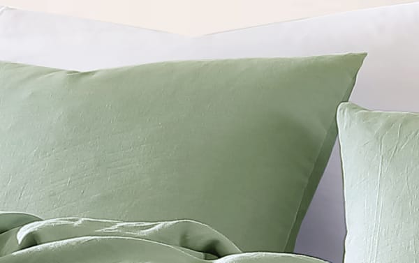 Weston Twin Sage 3 Piece Comforter Set in green linen and polyester fabric, featuring a transitional style with soft, textured bedding ideal for easy washing or down comforter replacement.