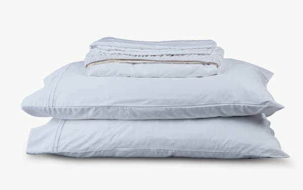Light blue Soft Lyocell Split Head King 4-piece sheet set made from breathable 100% TENCEL™ Lyocell fabric, transitional style with deep pockets.
