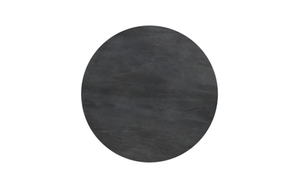 Morant Gray Marble & Brown Round Accent Table with solid mango wood pedestal base, gray marble top, and transitional style for living rooms.