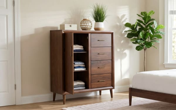 Bettie Walnut 4 Drawer Wardrobe