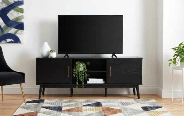 Bettie 60'' Black Fully Assembled TV Console
