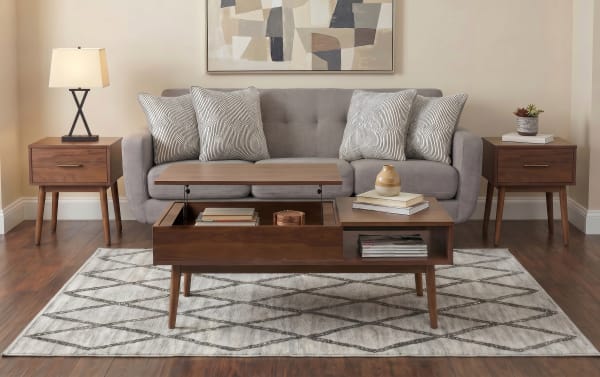 Bettie Walnut Lift-Top Storage Coffee & 2 End Table Set