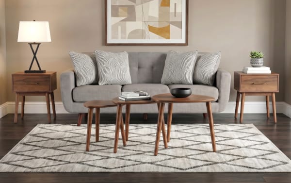 Bettie 5 Piece Walnut Storage Nesting Tables Set