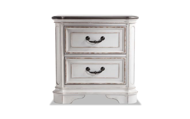 Scarlett White & Oak 2 Drawer Nightstand