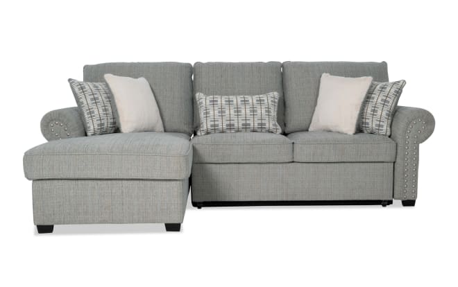 Playlist Max Spa Blue 97'' 2 Piece Left Arm Facing Pop-Up Sleeper Chaise Sectional with USB & USB-C Ports