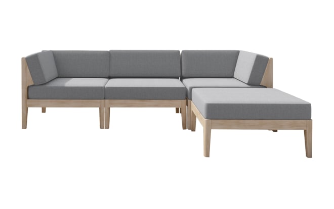Lucille 4 Piece Natural Outdoor Sectional