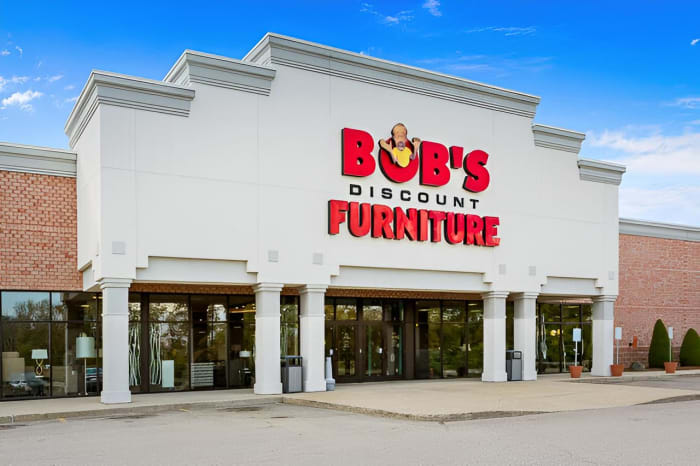 Bob’s Discount Furniture in Stoughton, Massachusetts exterior storefront