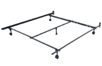 Metal bed frame with casters