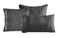 Black solid velevet accent pillows