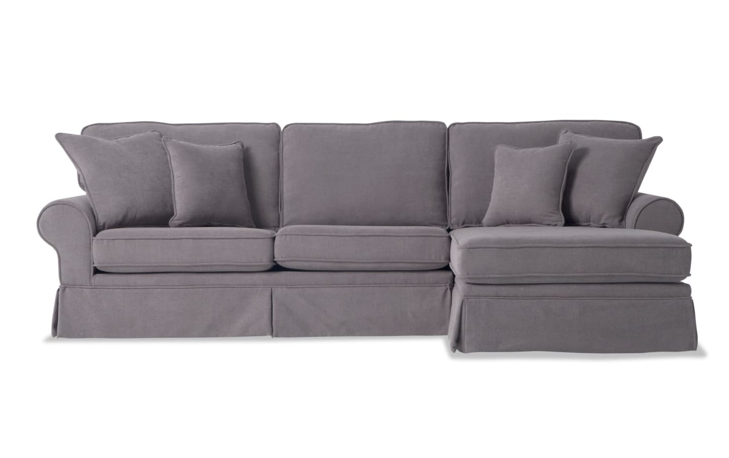 Katie Gray 110 2 Piece Right Arm Facing Full Sleeper Chaise Sectional Bob s Discount Furniture Mattress Store