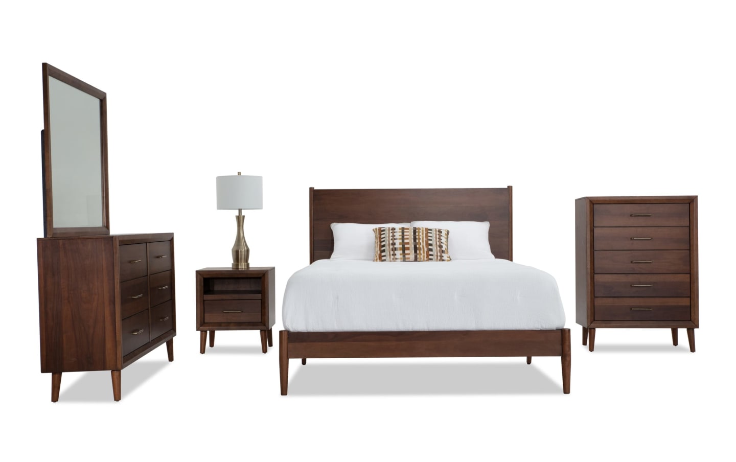 Bettie 5 Piece Queen Brown Platform Bedroom Set Bob s Discount Furniture Mattress Store