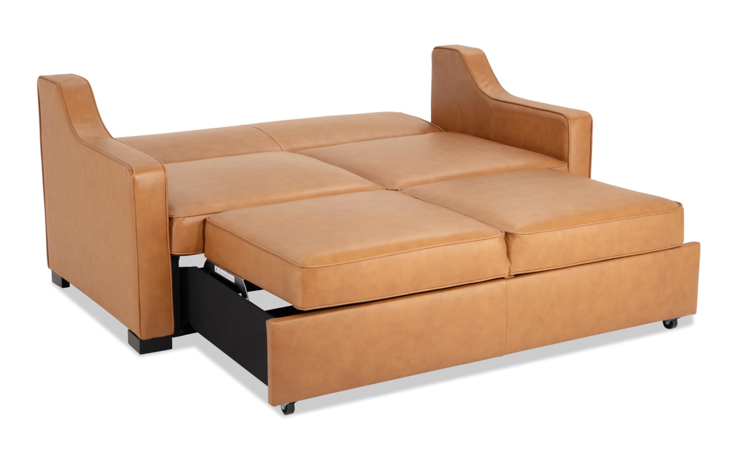Bob O Pedic Cognac Leather 73 Queen Sleeper Sofa