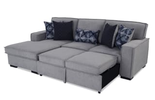 Playscape Gray 94 2 Piece Left Arm Facing Pop Up Sleeper Chaise Sectional Bob s Discount Furniture Mattress Store