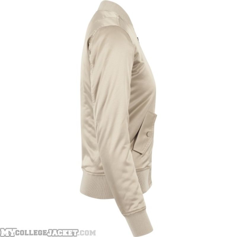 Ladies Satin Bomber Jacket Gold MyCollegeJacket