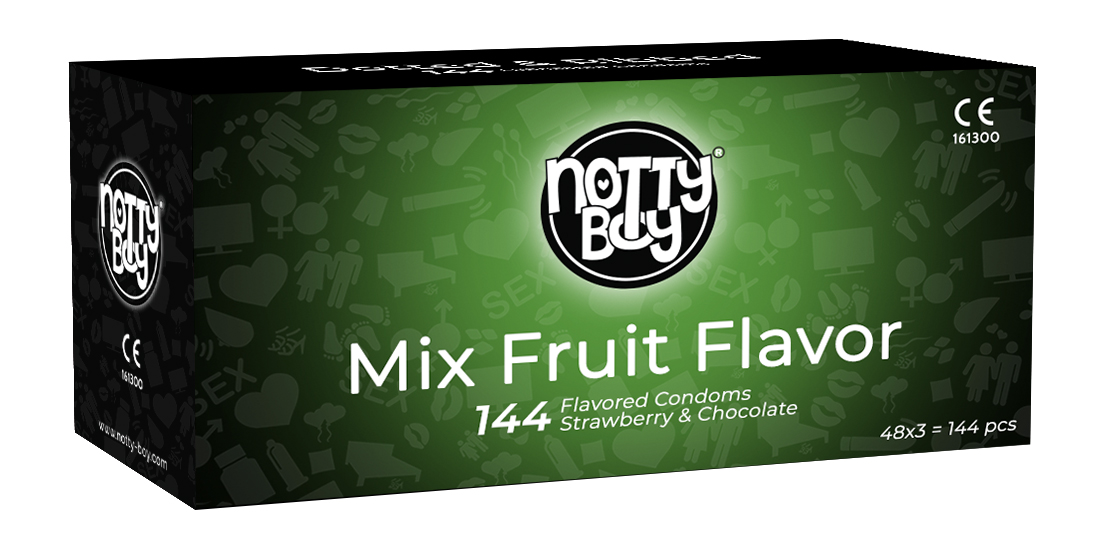 NottyBoy Mix Fruit Flavor Assorted Condom Pack, Flavor Dotted Variety Condom (144Count, 48x3) NottyBoy Mix Fruit Flavor Assorted Condom Pack, Flavor Dotted Variety Condom (144Count, 48x3)
