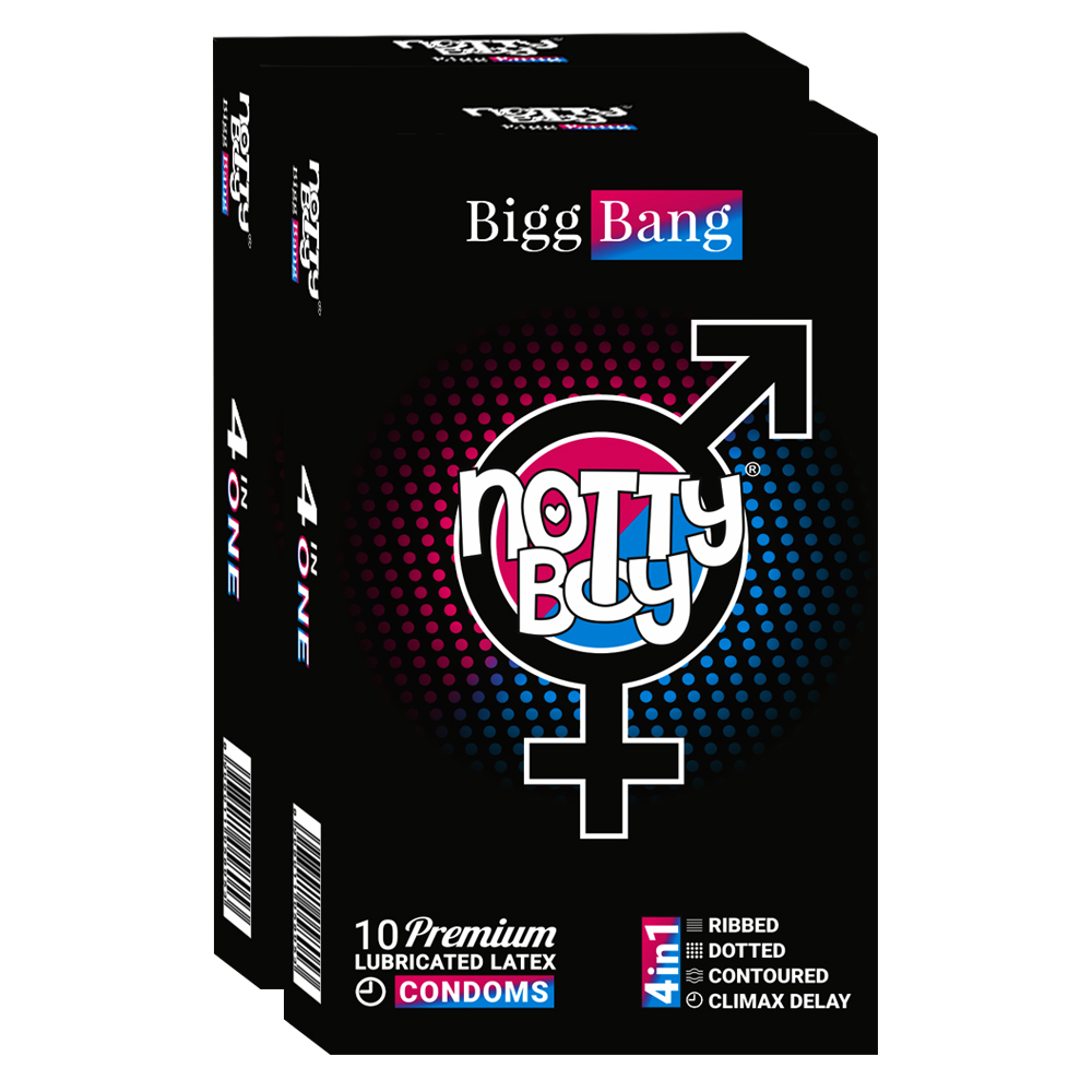 NottyBoy BiggBang 4inOne Condoms - 30 Count, Ribbed