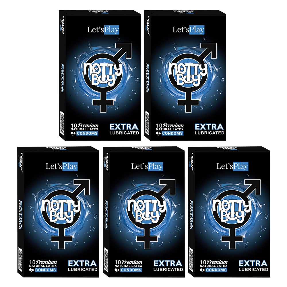NottyBoy Ultra Lubricated Condoms With Extra Silicon Oil Lube, More Comfort For Her - 50 Count