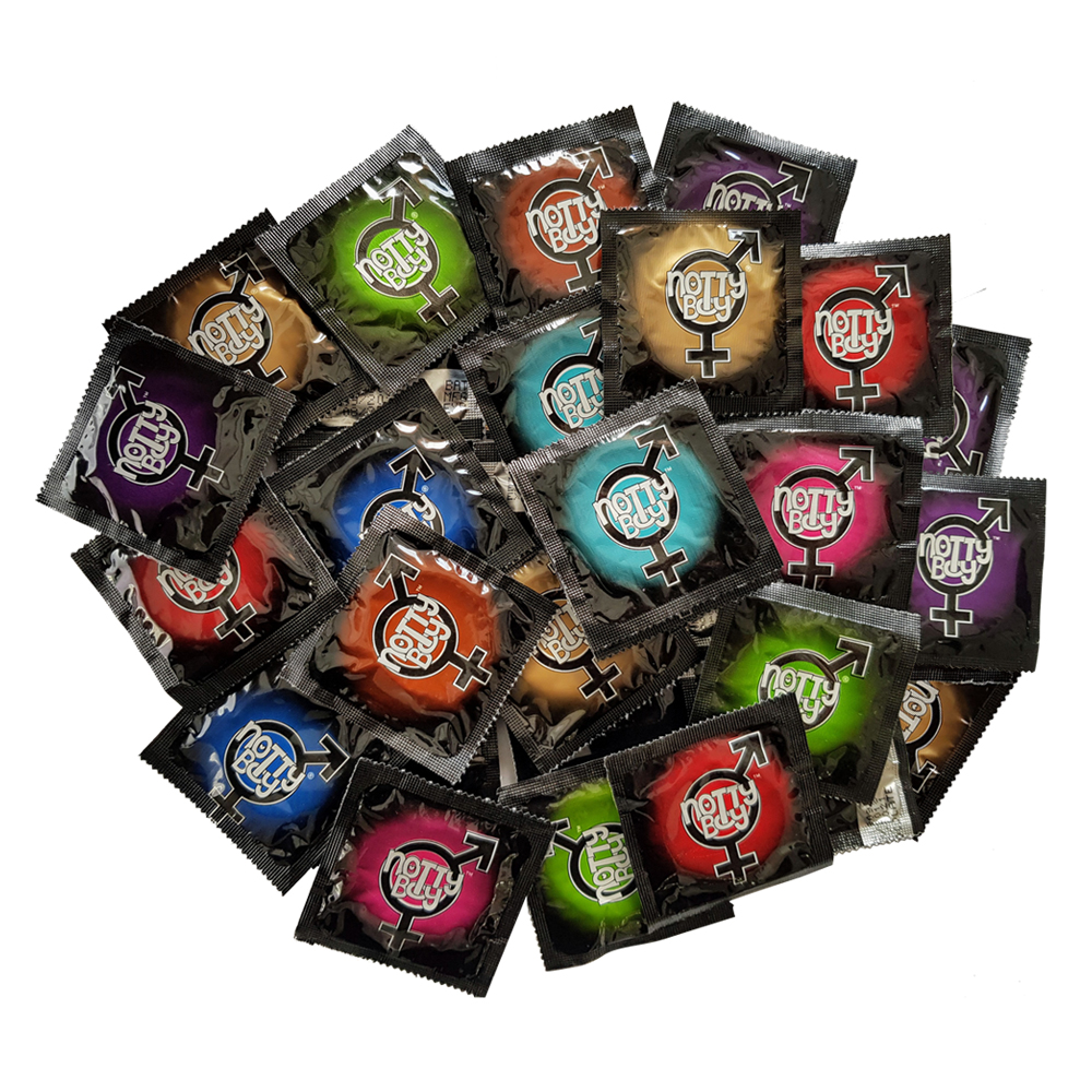 NottyBoy Condoms- 1000 Count - Pack of Ribs Dots Delay Contour & Multi Tropical Fruit Flavored Condoms NottyBoy Condoms- 1000 Count - Pack of Ribs Dots Delay Contour & Multi Tropical Fruit Flavored Condoms