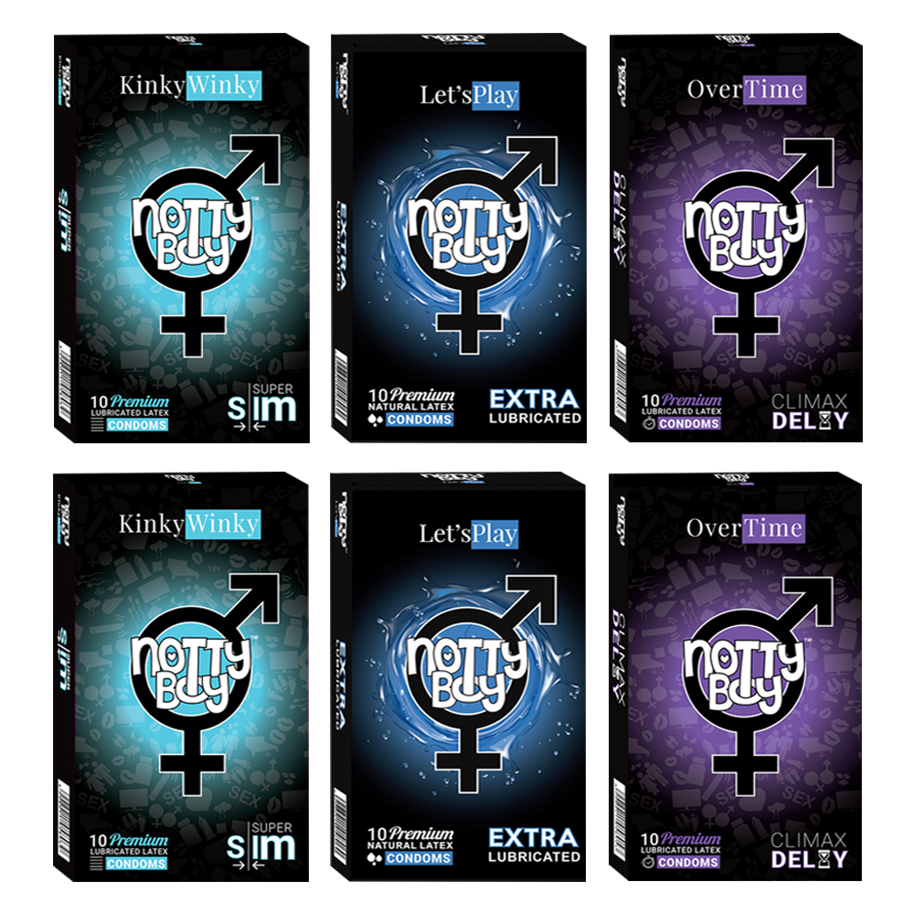 NottyBoy Value Pack Condoms 2000 Count - An Assortment of Climax Delay OverTime, Extra Thin Super Slim and Lets Play Extra Safe Lubricated Condoms NottyBoy Value Pack Condoms 2000 Count - An Assortment of Climax Delay OverTime, Extra Thin Super Slim and Lets Play Extra Saf