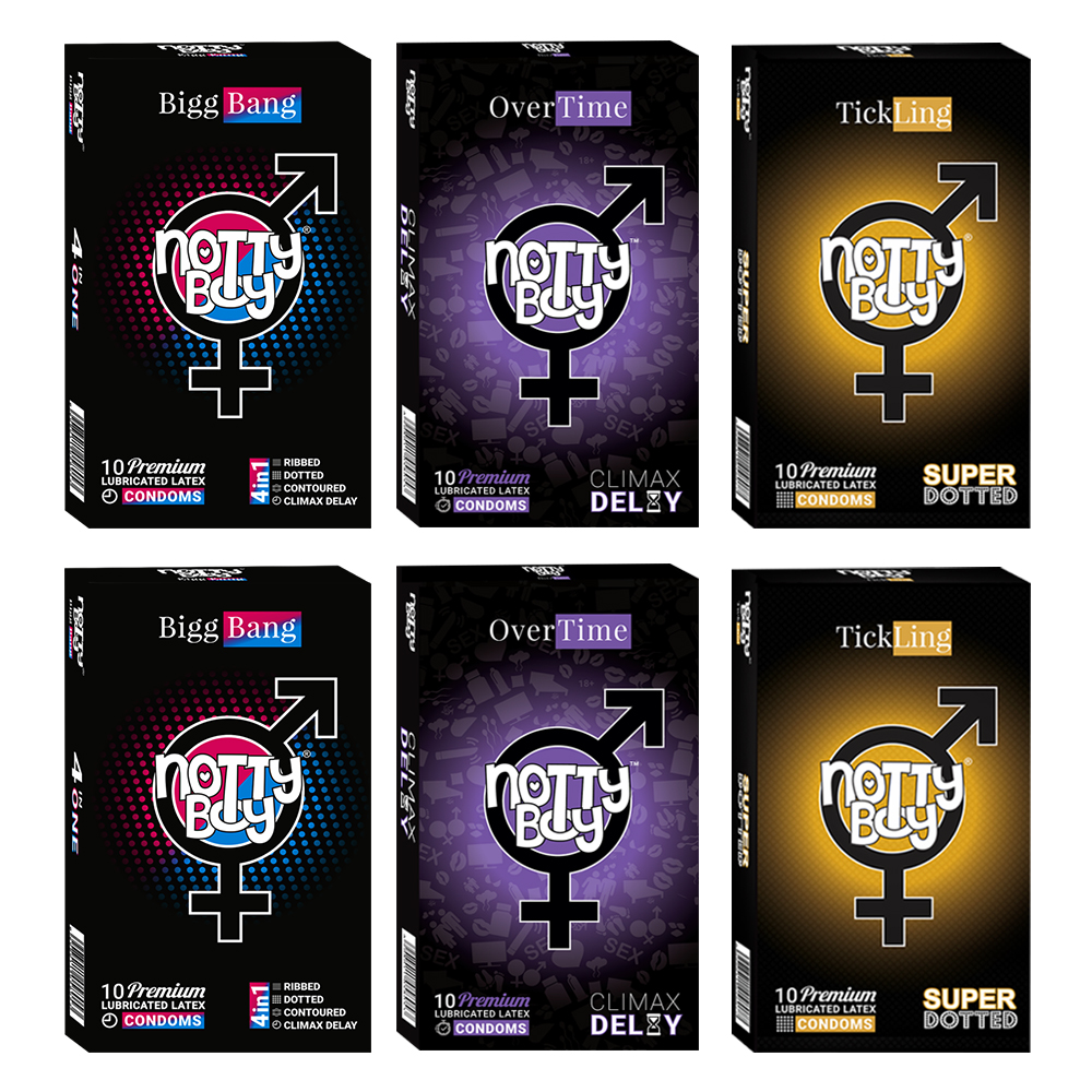 NottyBoy Condoms - 2000 Count Assortment of Ribbed