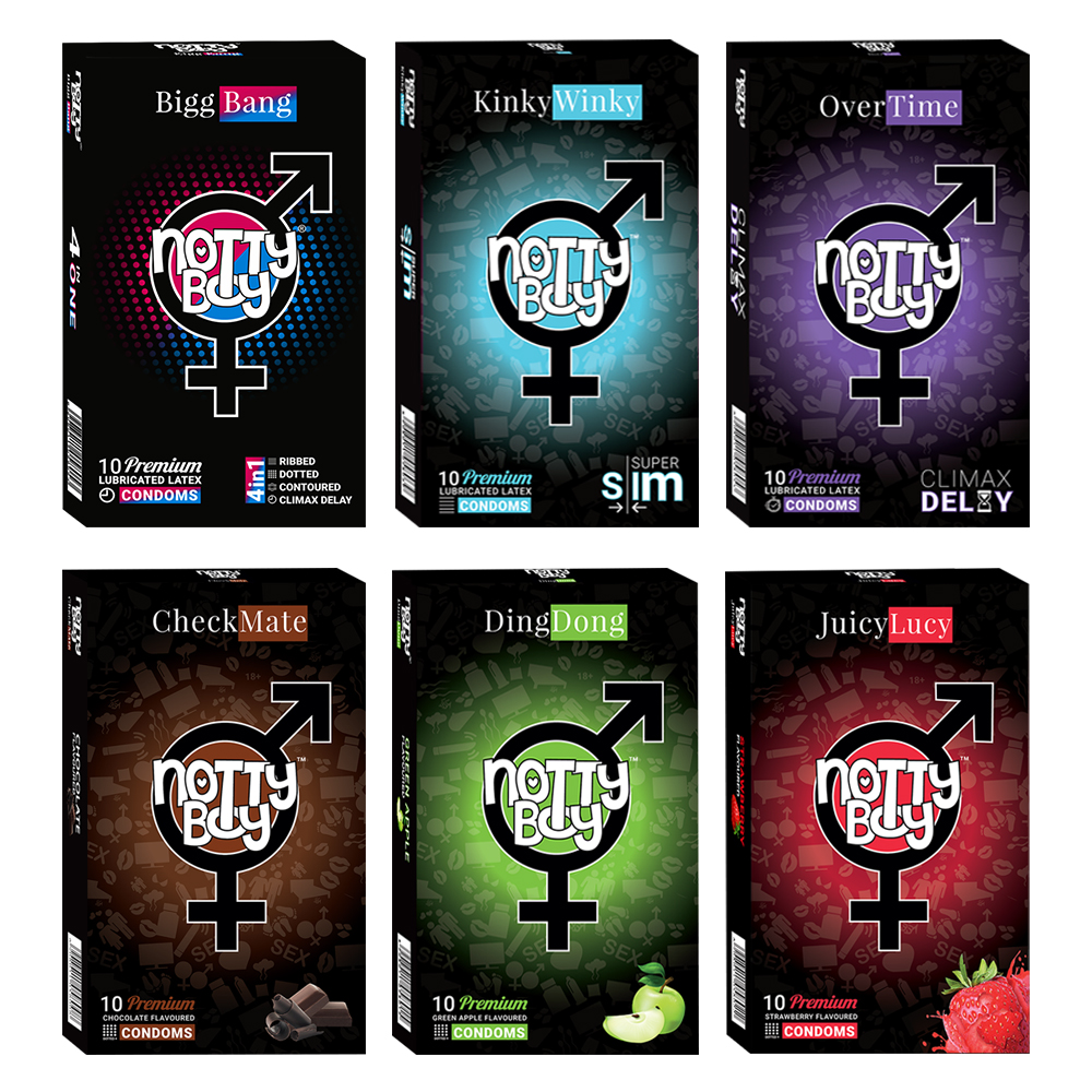 NottyBoy - 1000Ct Bulk Value Pack Condoms come up with tropical fruit flavor, dotted ribbed contour extra time, extra thin and climax delay condoms NottyBoy - 1000Ct Bulk Value Pack Condoms come up with tropical fruit flavor, dotted ribbed contour extra time, extra thin and