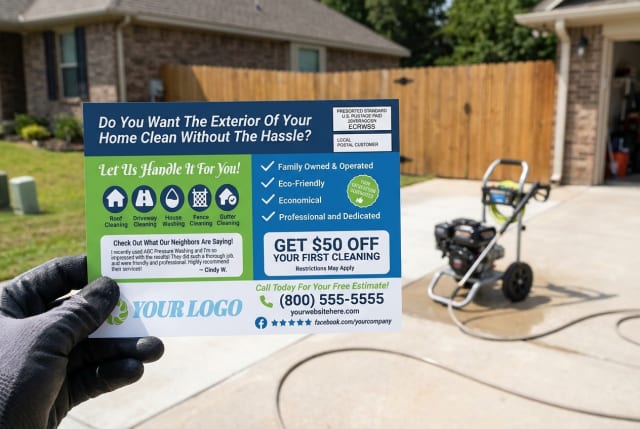 Pressure washing postcards