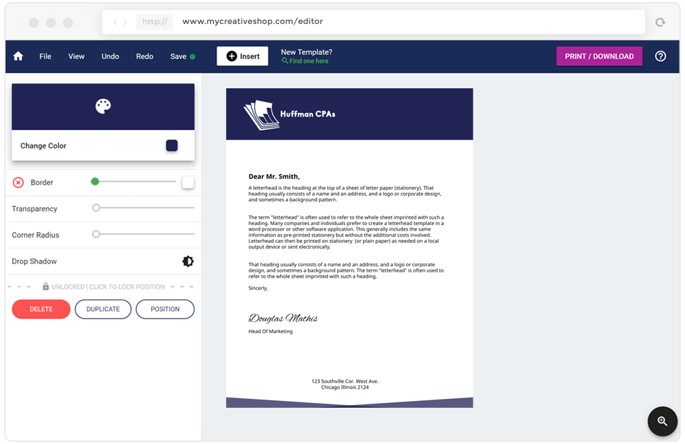 Letterhead Maker Create A Letterhead With