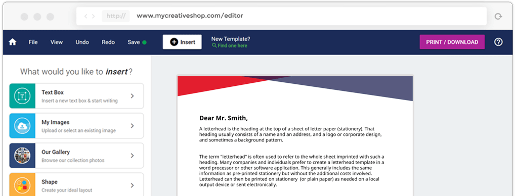 Letterhead Maker: Create A Letterhead With MyCreativeShop