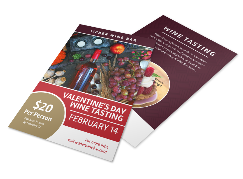 Valentines Day Wine Tasting Flyer Template