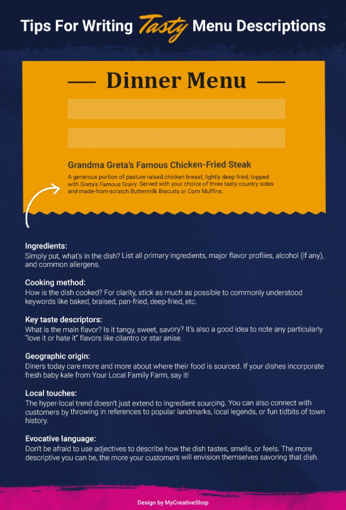 Our Tips For Writing Menu Descriptions