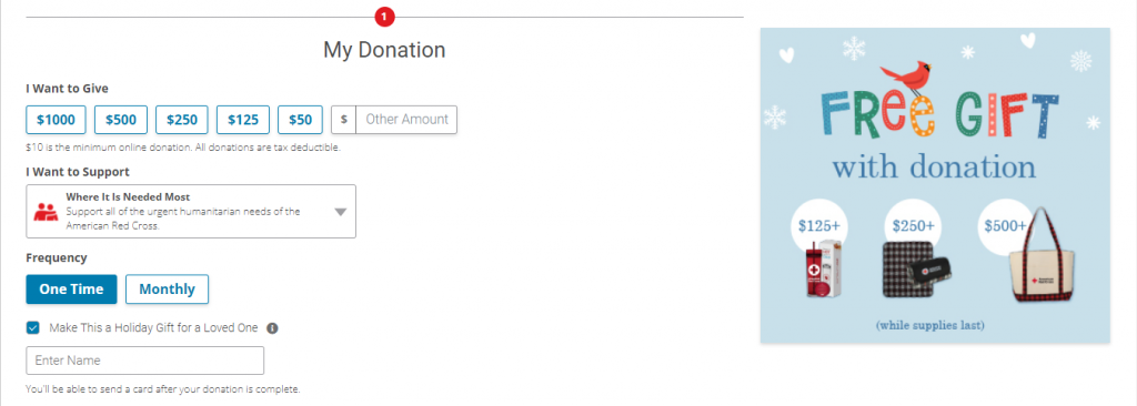 American Red Cross Donation Page