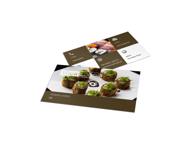 Photocentric Sushi Restaurant Biz Card Template