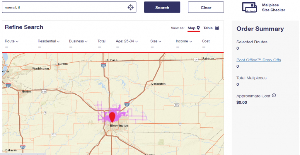 USPS EDDM Online Mapping Tool - Map View