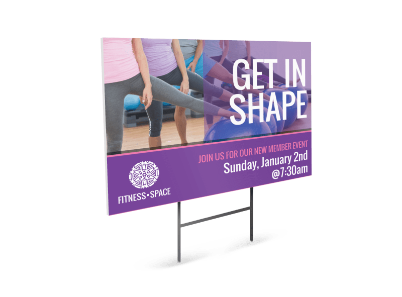 Get In Shape Yard Sign Template