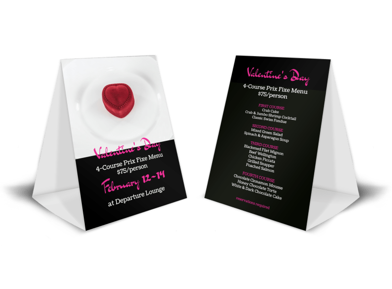 Valentines Day Dinner Table Tent Template