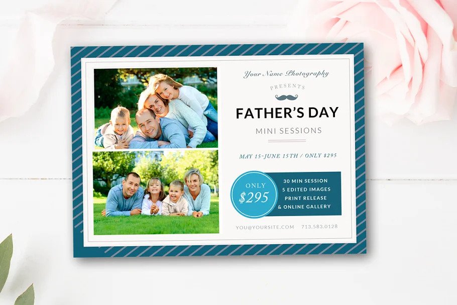 Father's Day Photography Postcard by By Stephanie Design via CreativeMarket