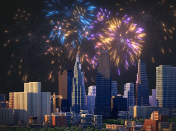 City Skyline Fireworks