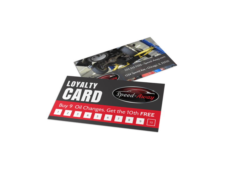 Auto Oil Change Loyalty Card Template siykdygmfq