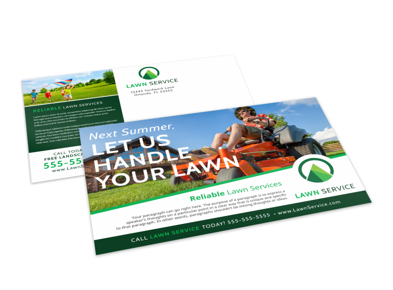 Summer Lawn Care Postcard Template 