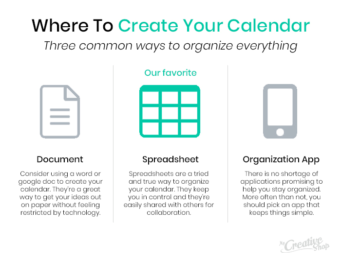 Where to create your marketing calendar