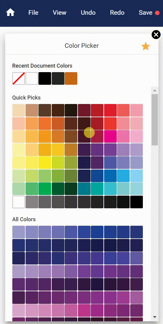 How To Favorite A Color In MyCreativeShop